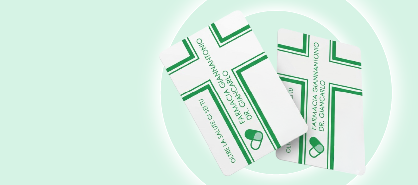 Le tessere della Fidelity Card della Farmacia Giannantonio